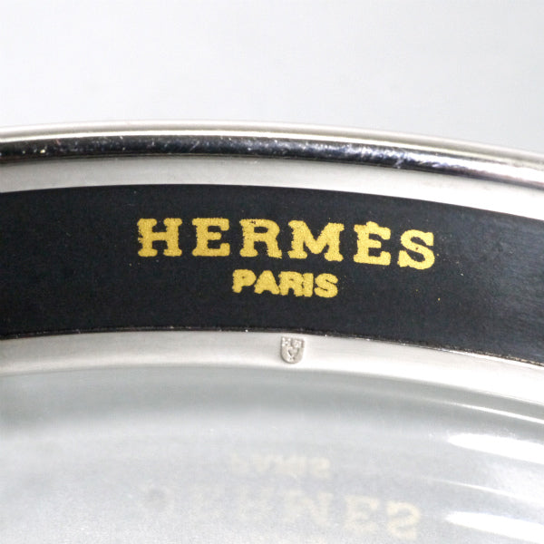 HERMES　エマイユPM ロゴバングル（シルバー×紺）