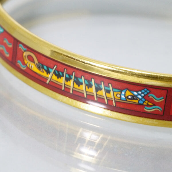 HERMES　人魚柄 エマイユPMバングル（赤系）