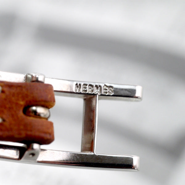 HERMES　アピ3 レザーチョーカー ロングブレス（茶/箱付き）