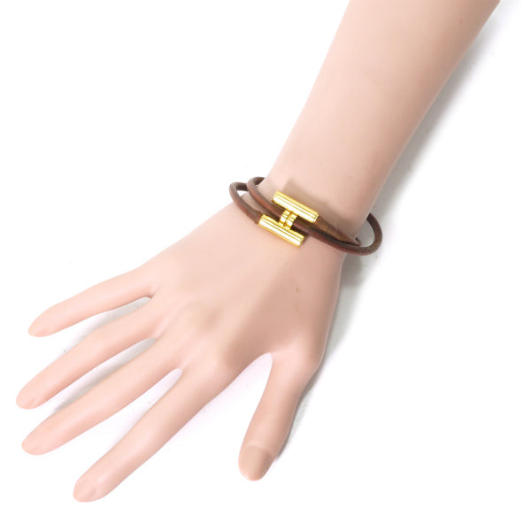 HERMES　トゥルニ レザーブレスレット（濃茶/箱付き）
