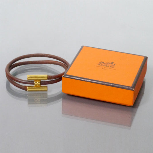 HERMES　トゥルニ レザーブレスレット（濃茶/箱付き）