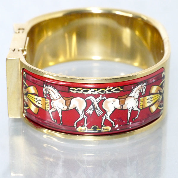 HERMES　ロケ エマイユバングルウォッチ（赤系）