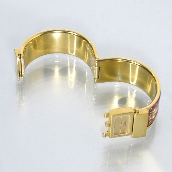 HERMES　ロケ エマイユバングルウォッチ（赤系）