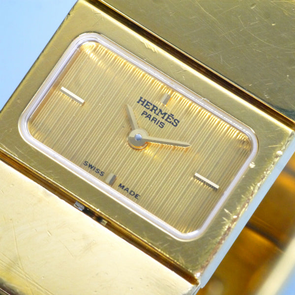 HERMES　ロケ エマイユバングルウォッチ（赤系）