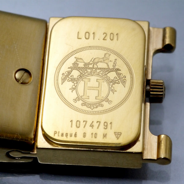 HERMES　ロケ エマイユバングルウォッチ（赤系）