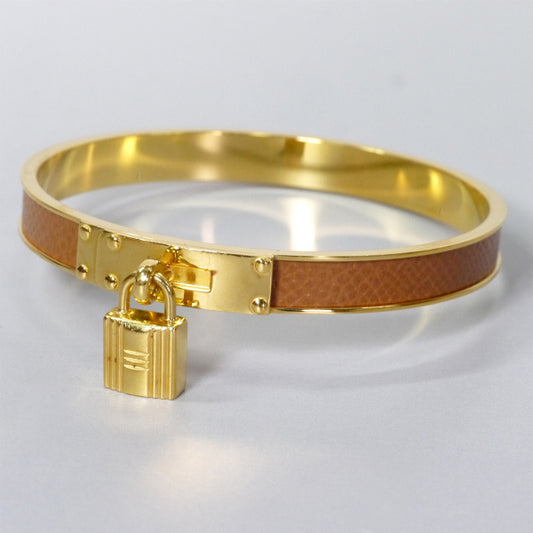 HERMES　ケリーバングル （ゴールドメッキ×レザー）