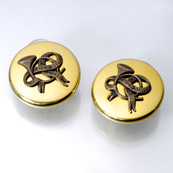 HERMES　ホルンモチーフ イヤリング（ゴールド）