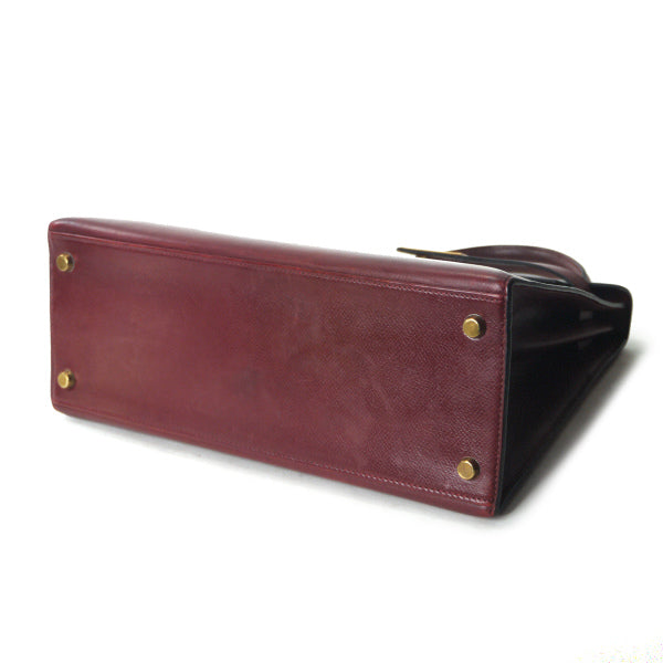 HERMES　ヴィンテージケリー28 内縫い ボックスカーフ（ルージュ）