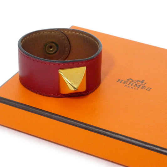 HERMES　メドール レザーブレスレット（レッド）