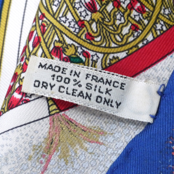 HERMES　ミニカレ スカーフFEUX D ARTIFICE（青系/花火）