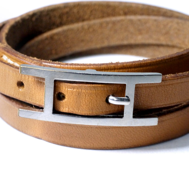 HERMES　アピ3 レザーチョーカー ロングブレス（明茶/箱付き）