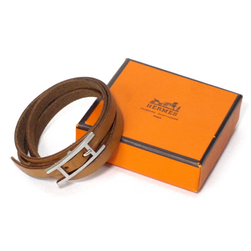 HERMES　アピ3 レザーチョーカー ロングブレス（明茶/箱付き）