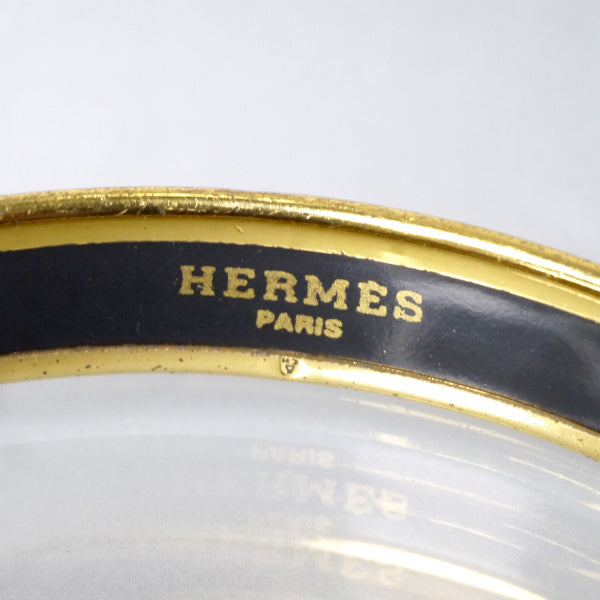 HERMES　チェーン柄 エマイユPMバングル（青系）