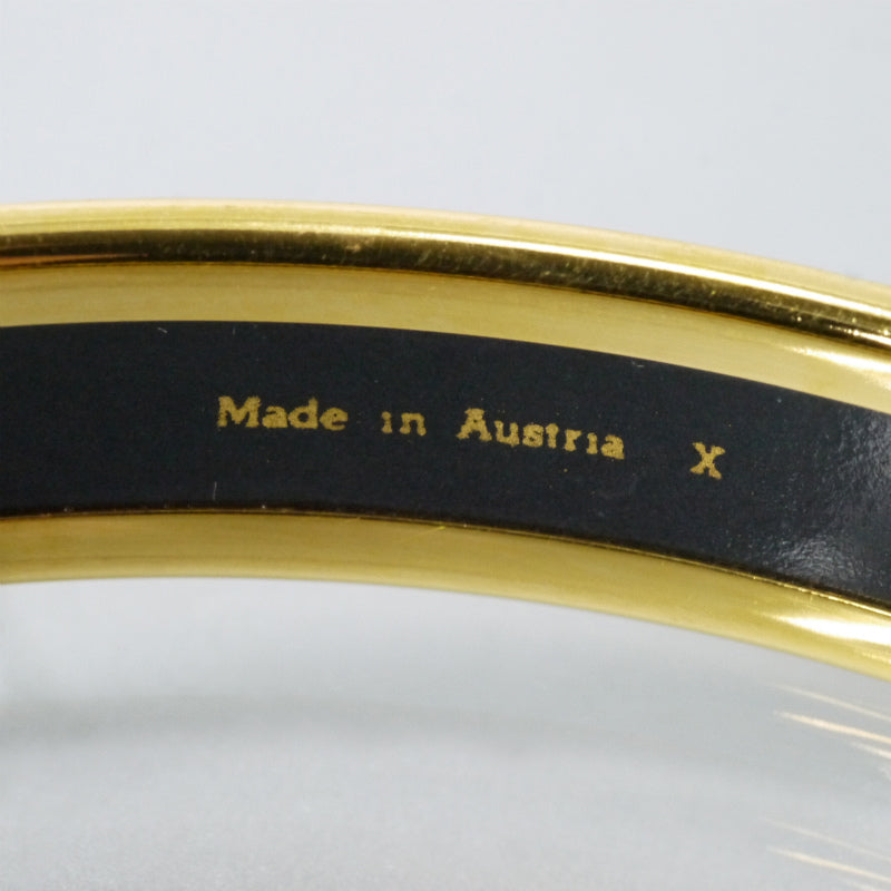 HERMES　エルメスリボン柄 エマイユPMバングル（赤系）