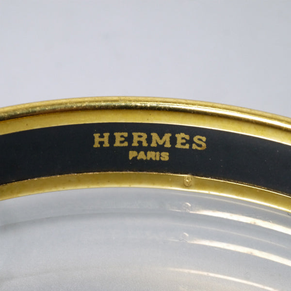 HERMES　ベルト柄 エマイユPMバングル（オレンジ系）