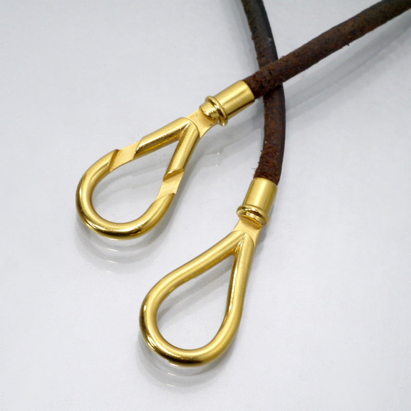 HERMES　アタメ レザーブレスレット チョーカー（濃茶）