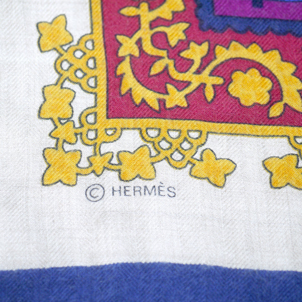 HERMES　Brins dor 金の若枝カシミヤ・シルク大判ショール
