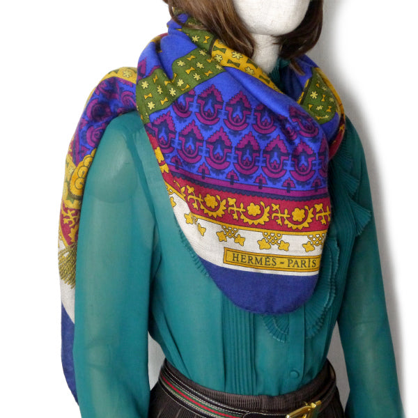 HERMES　Brins dor 金の若枝カシミヤ・シルク大判ショール