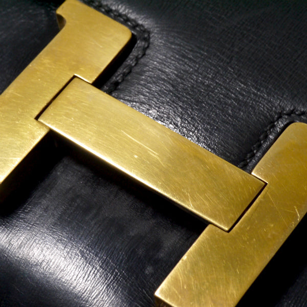 HERMES70sコンスタンス23ボックスカーフ（黒）