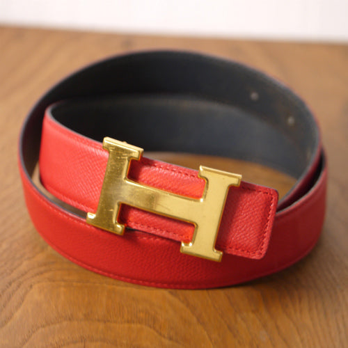 HERMES　コンスタンス Hバックルベルト（リバーシブル赤or紺）