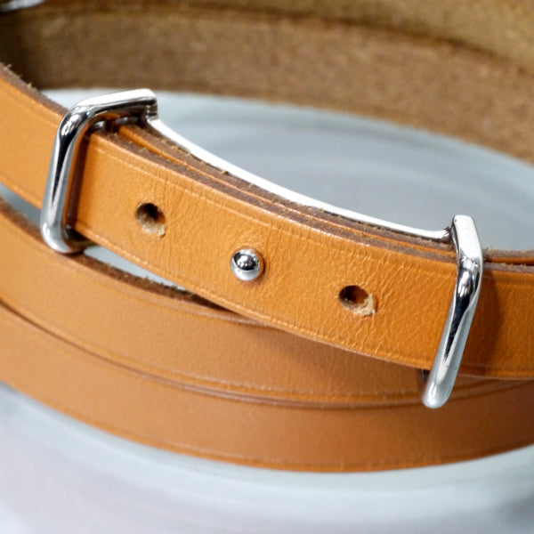 HERMES　アピ2 レザーチョーカー ロングブレス（茶/箱付き）