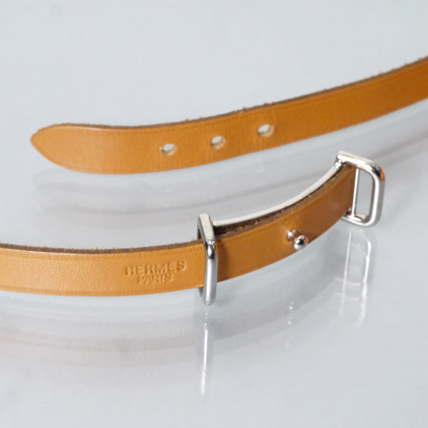 HERMES　アピ2 レザーチョーカー ロングブレス（茶/箱付き）