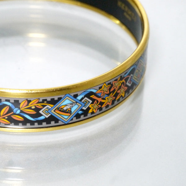 HERMES　オリエンタル エマイユPMバングル（青系）