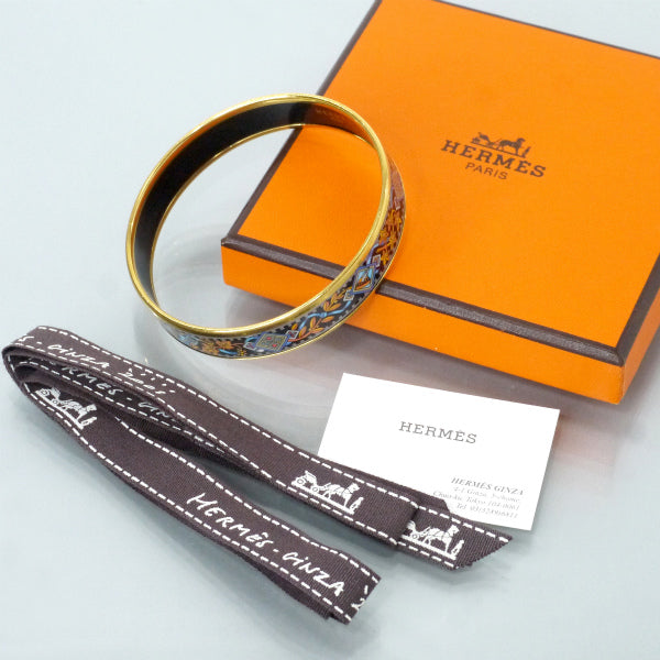 HERMES　オリエンタル エマイユPMバングル（青系）