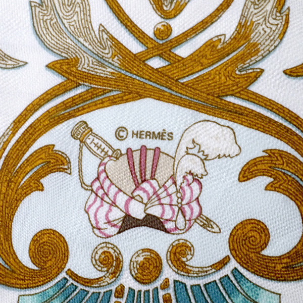 HERMES　ミニカレ スカーフCheval Turc.（水色/トルコの馬 ）