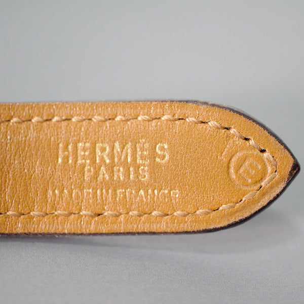 HERMES　バイカラー レザーベルト（赤×黒）