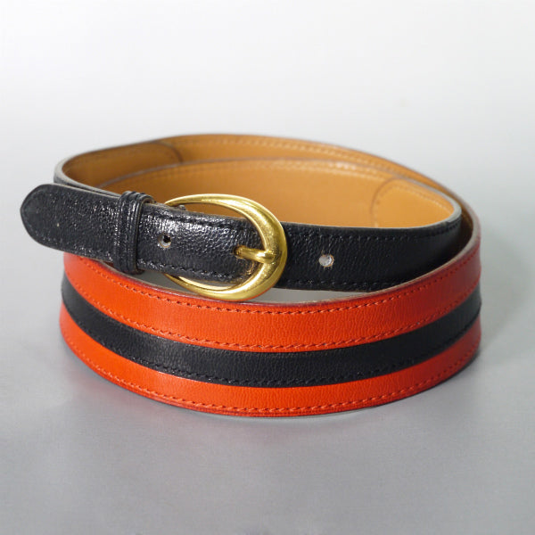 HERMES 黒赤レザーベルト HERMES バイカラー レザーベルト（赤×黒） – Vintage Shop Rococo