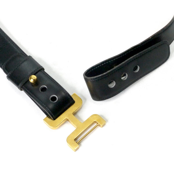 HERMES　70sヴィンテージHベルト（黒）