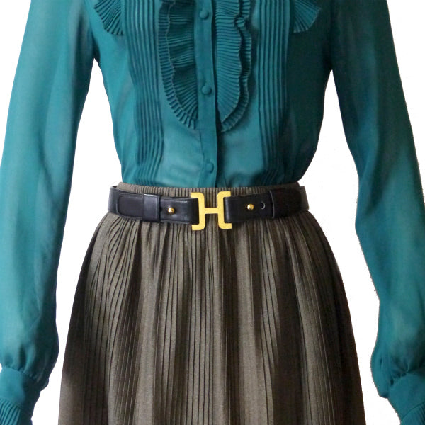 HERMES　70sヴィンテージHベルト（黒）