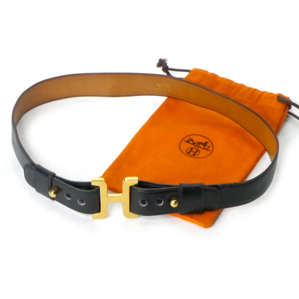 HERMES　70sヴィンテージHベルト（黒）
