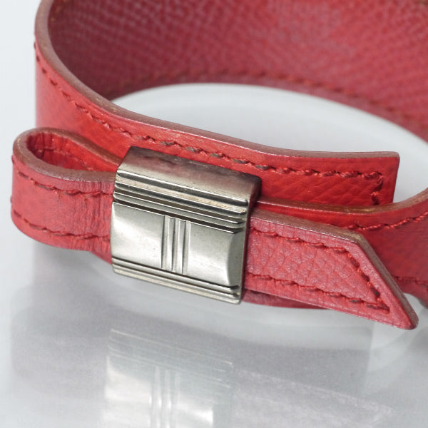 HERMES　アルテミス カデナモチーフレザーブレスレット（赤）