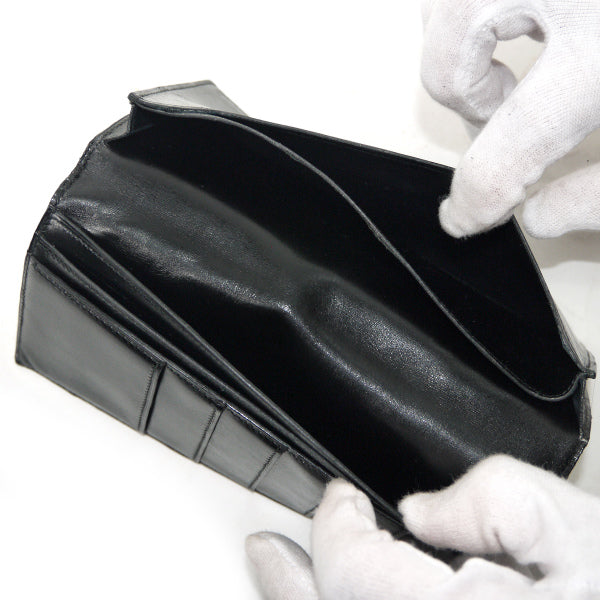 HERMES　H金具カード＆札入れ長財布（黒）
