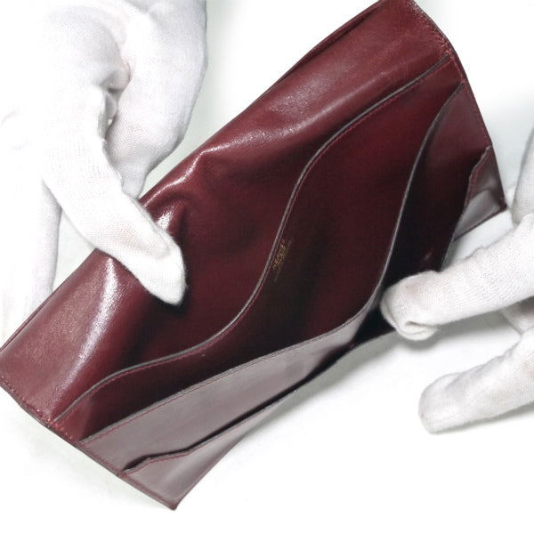 HERMES　ベアンクラシック長財布ボックスカーフ（ルージュ）