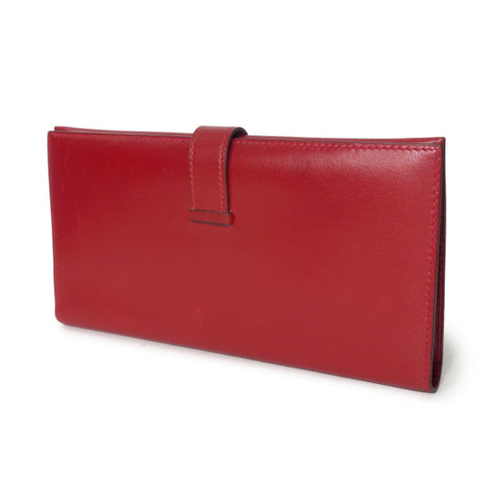 HERMES　ベアンクラシック長財布ボックスカーフ（赤）