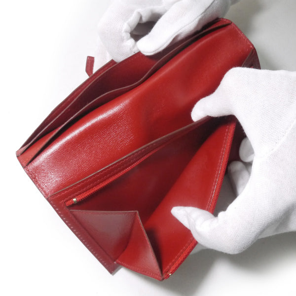 HERMES　ベアンクラシック長財布ボックスカーフ（赤）