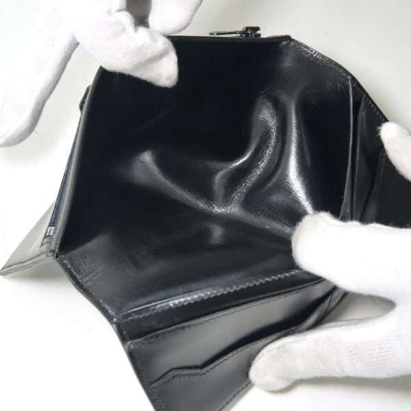 HERMES　ベアンクラシック長財布ボックスカーフ（黒）