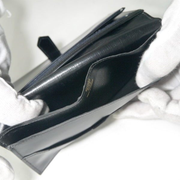 HERMES　ベアンクラシック長財布ボックスカーフ（黒）