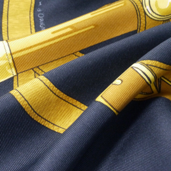 HERMES 大判カレ90スカーフ Eperon d'Or（黒系/黄金の拍車） – Vintage