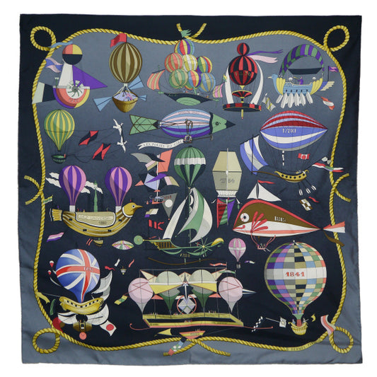 HERMES　大判カレ90スカーフ LES FOLIES DU CIEL（大空の狂気）