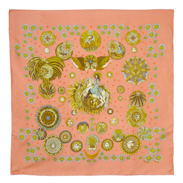 HERMES　大判カレ90スカーフ （オレンジ系）