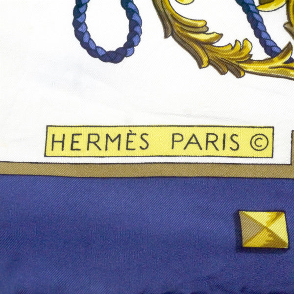 HERMES 大判カレ90スカーフ LES CLES（青系/鍵柄） – Vintage Shop Rococo