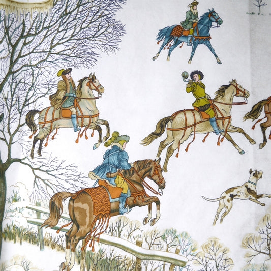 HERMES　大判カレ90スカーフ L'hiver（青系/冬）