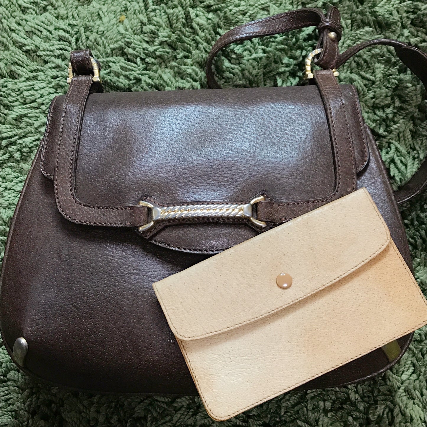 OLD Gucci  ピグスキン総革ショルダー（茶）