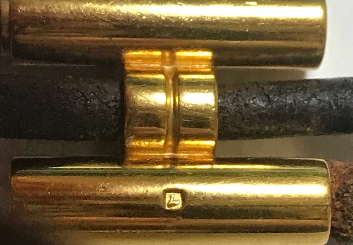 HERMES　トゥルニ レザーブレスレット（濃茶/箱付き）