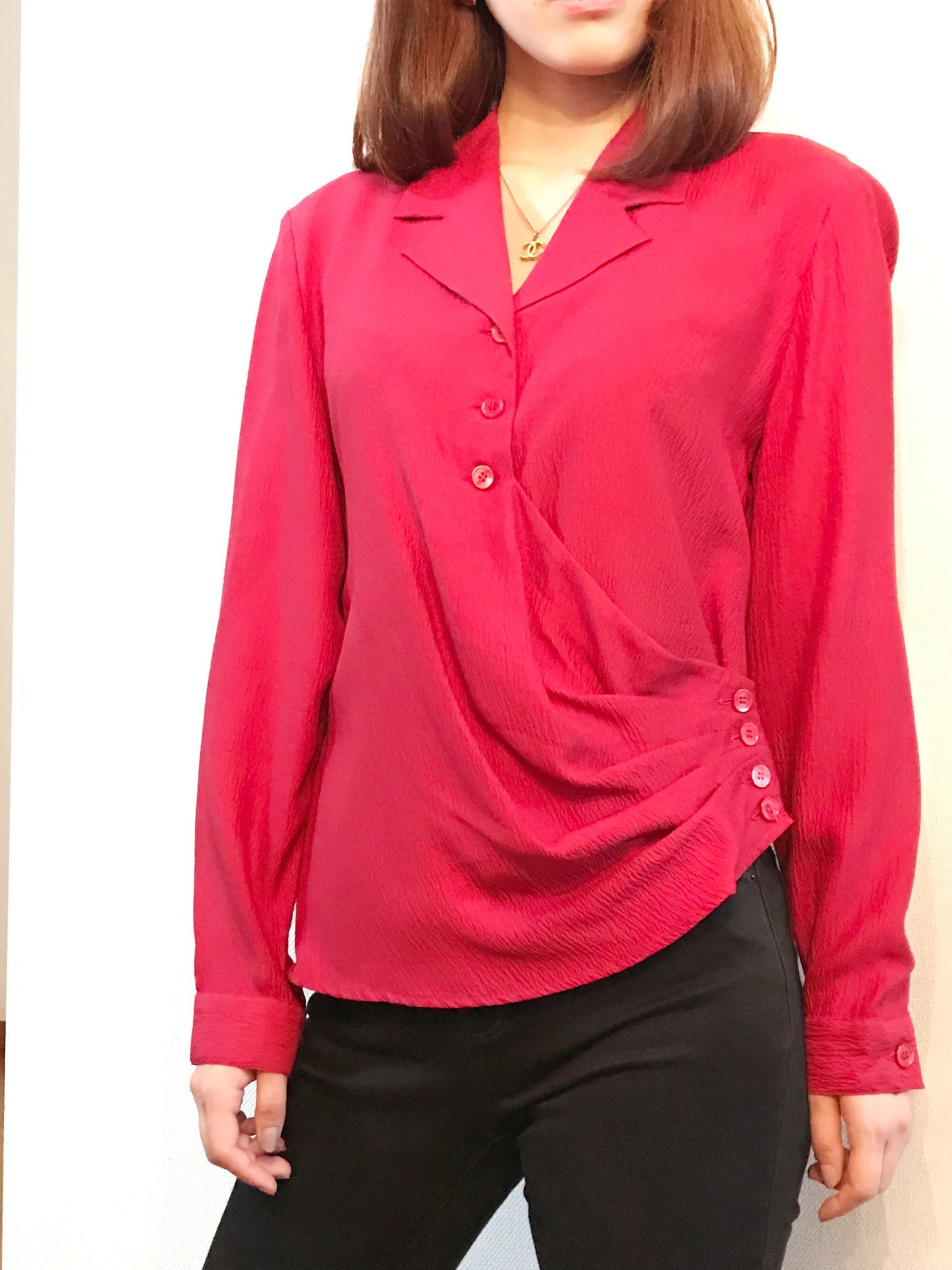 OLD Gucci　シルクブラウス(赤)