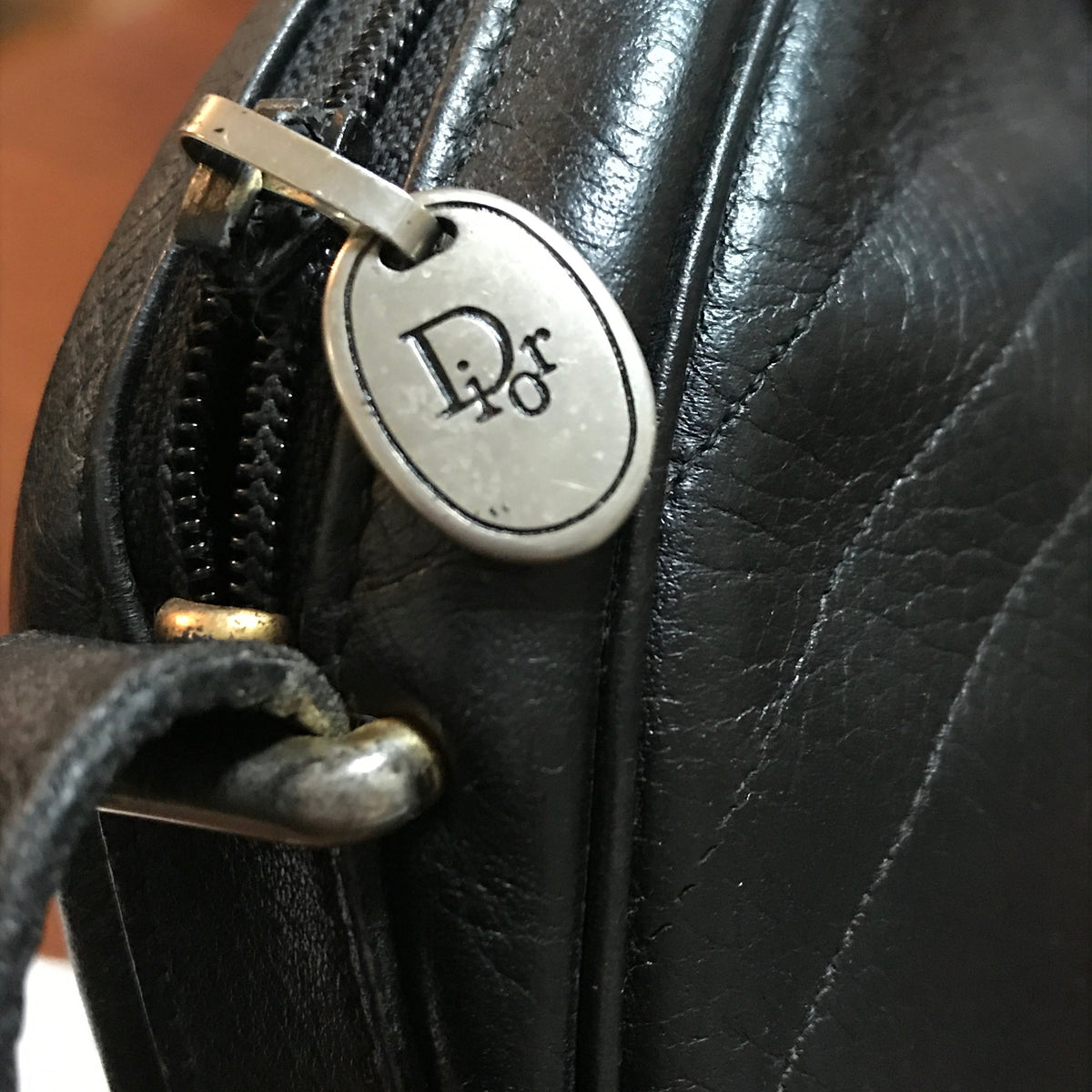Old Dior　総革ラウンドポシェット（黒）
